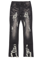 Boys Fateh Dark Grey Stacked Flare Jean