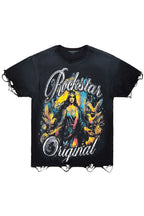 Santorini Black Oversized Graphic T-Shirt