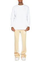 Briggs White/Beige Long Sleeve T-Shirt/Baggy Pant Set