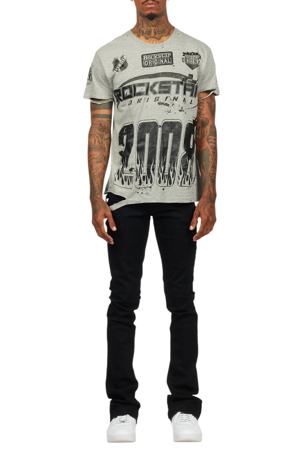 Dag Black Stacked Flare Jean