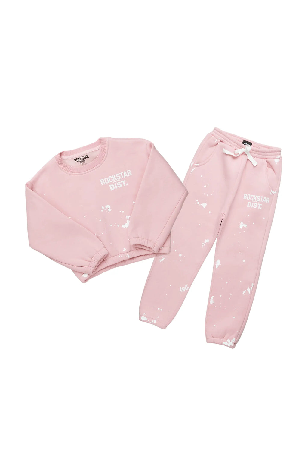 Girls Hadley Blush Crop Top Pant Set