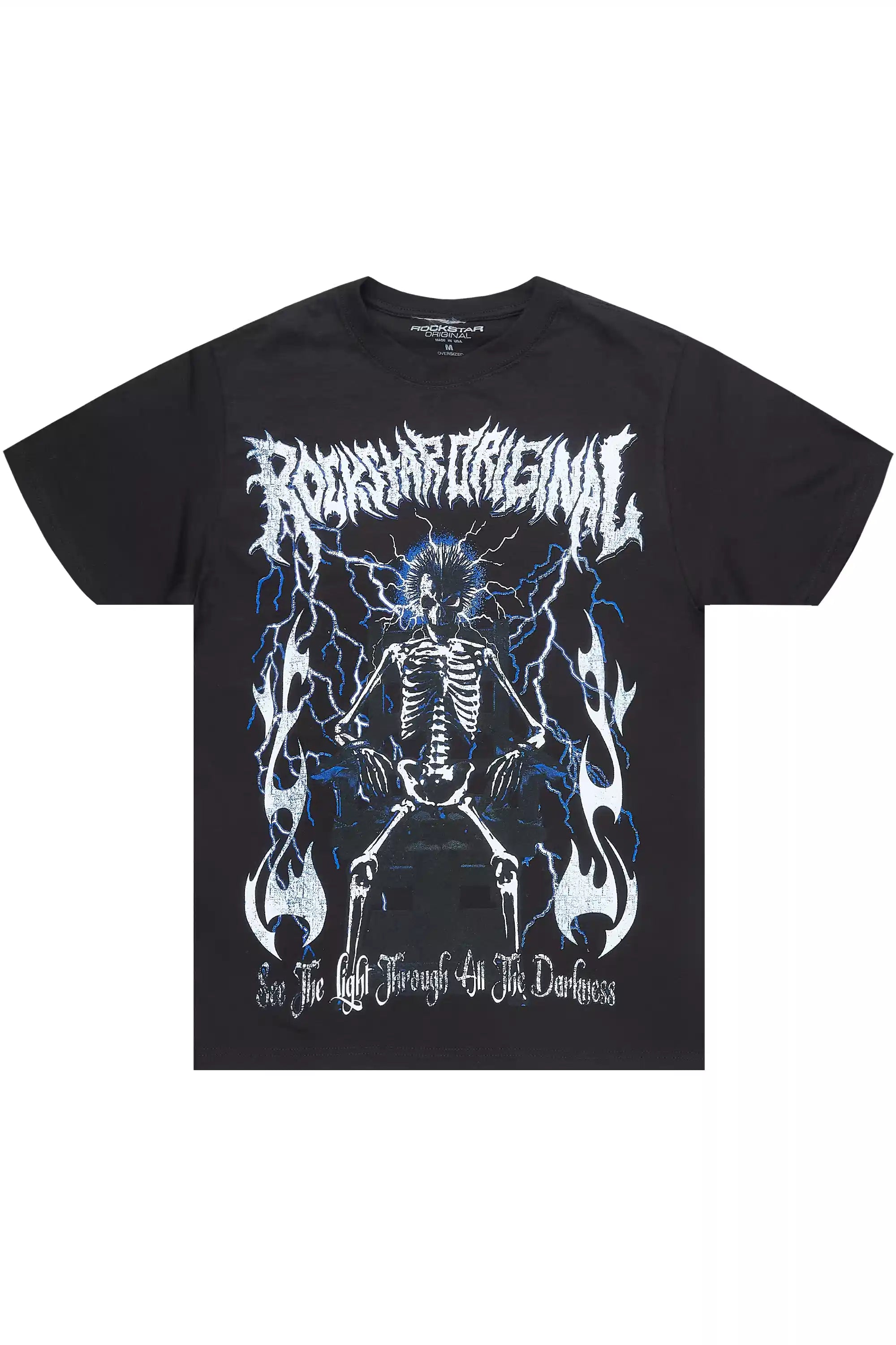 Deathrow Black Oversized Graphic T-Shirt