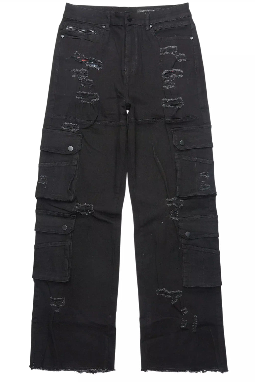 Keylor Black Distressed Baggy Fit Jean