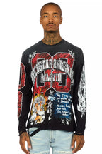 Jesus Crayon Black Long Sleeve Graphic T-Shirt