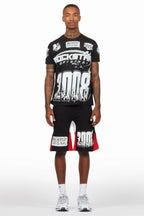 Amos Black Relaxed T-Shirt/Short Set