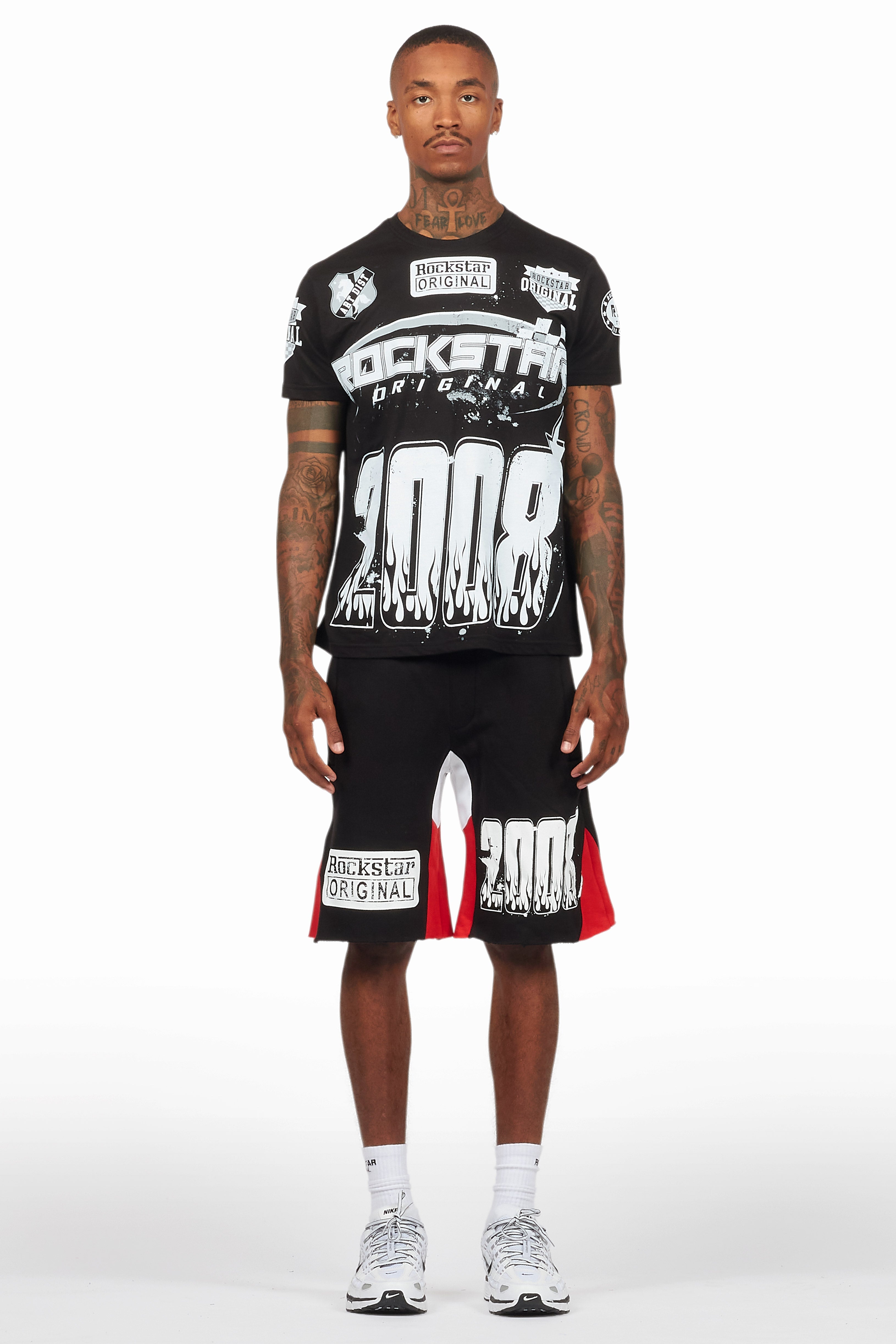 Amos Black Relaxed T-Shirt/Short Set