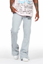 Alpine Heather Grey Baggy Snap Button Pant