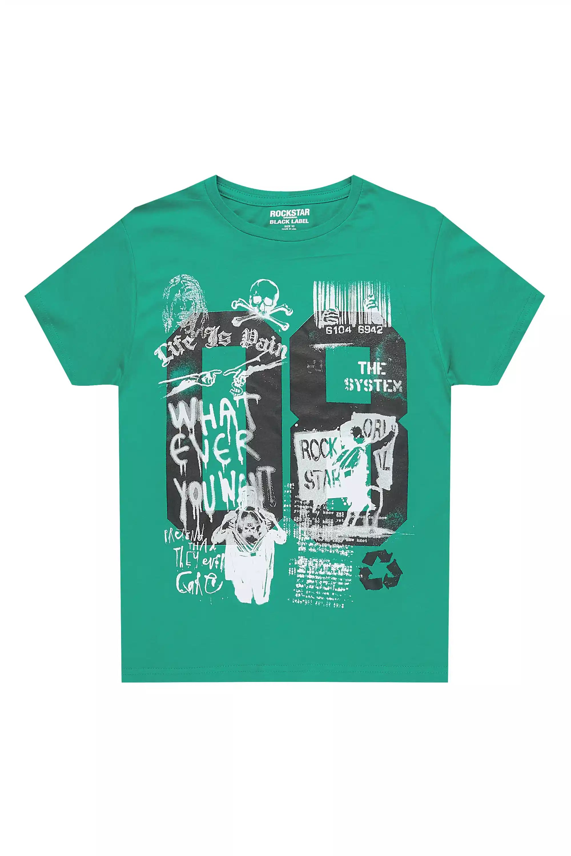 Boys Beau Green Graphic T-Shirt