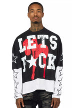 Pacino Vintage Black/White Boxy Crop Double Layer Tee