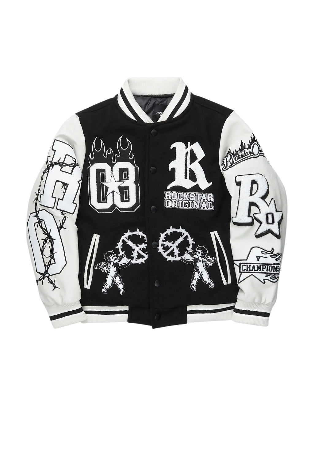 Boys Rune Black Varsity Jacket