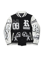 Boys Rune Black Varsity Jacket