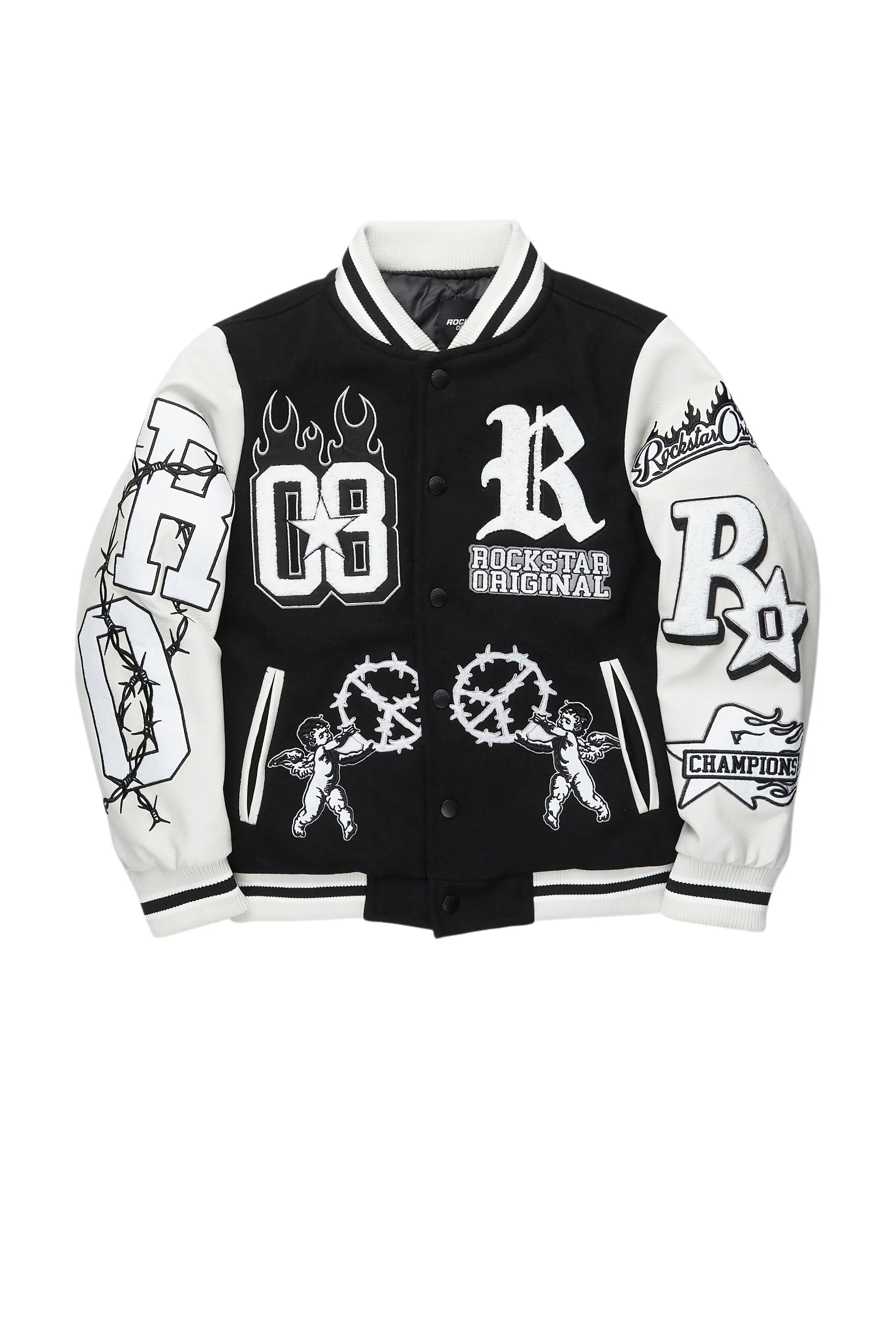 Boys Rune Black Varsity Jacket