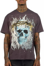 Blaise Grey Graphic Rhinestone T-Shirt