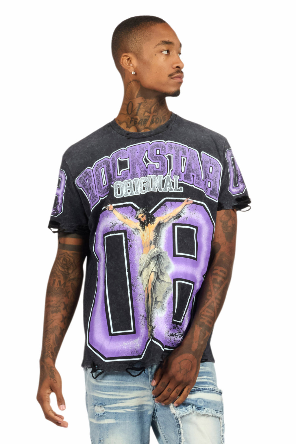 Fields Black/Purple Oversized Graphic T-Shirt