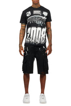 Amos Black T-Shirt/Denim Short Set