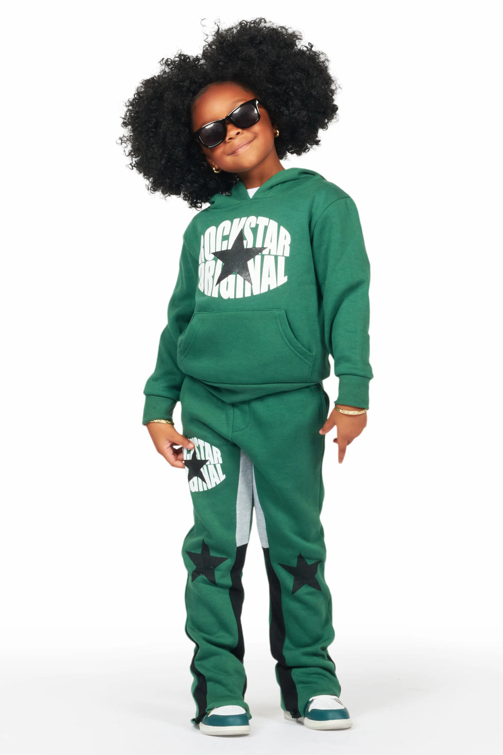 Girls Sargie Green Stacked Pant Set