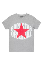 Boys Ezra 2.0 Grey/Red Graphic T-Shirt