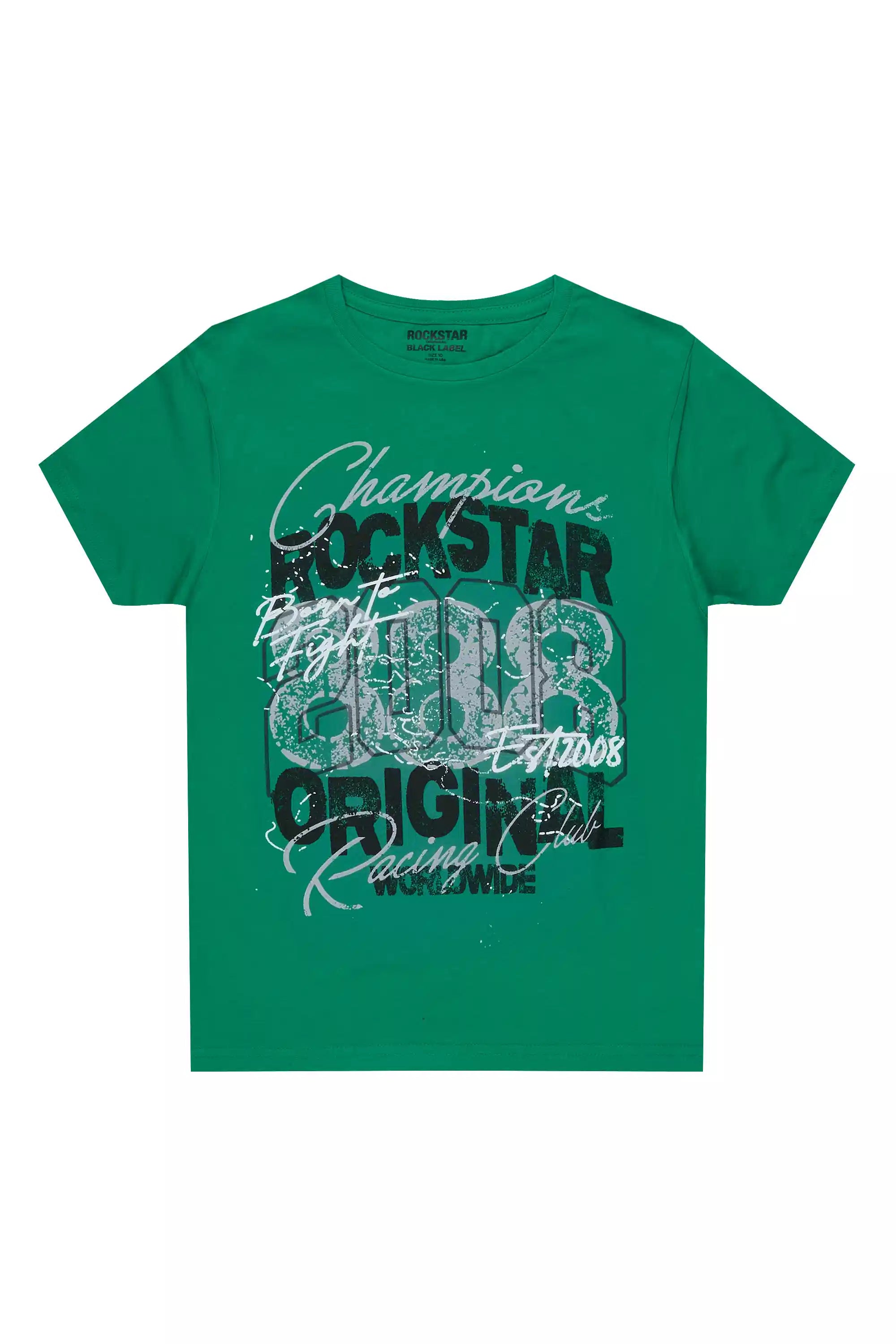 Boys Kairen Green/Black Graphic T-Shirt