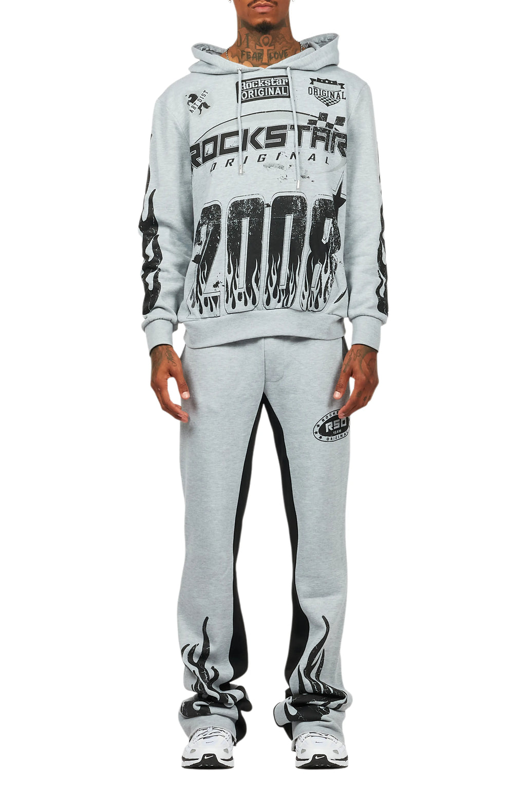Amos Heather Grey Hoodie/Baggy Track Pant Set