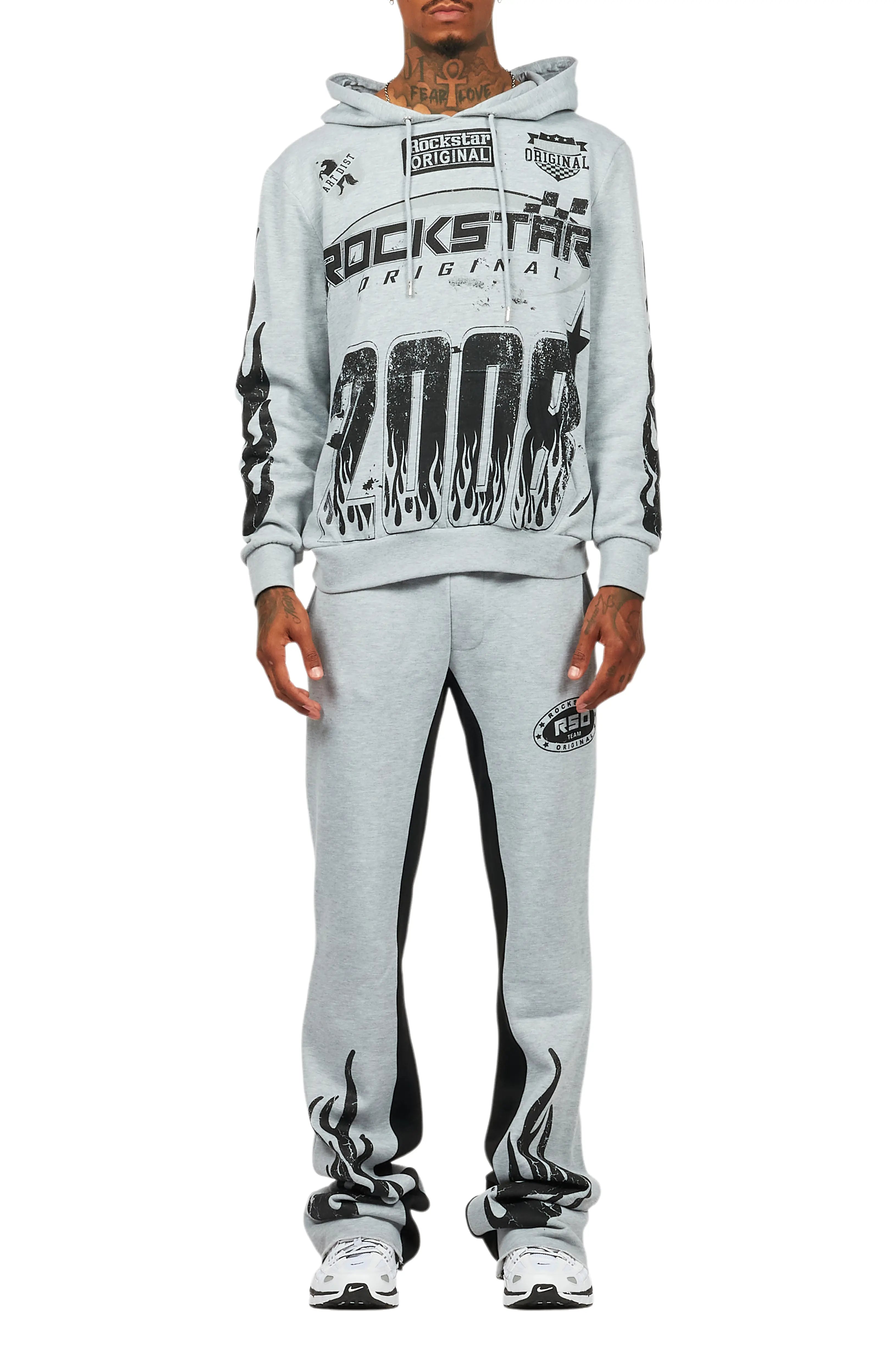 Amos Heather Grey Hoodie/Baggy Track Pant Set