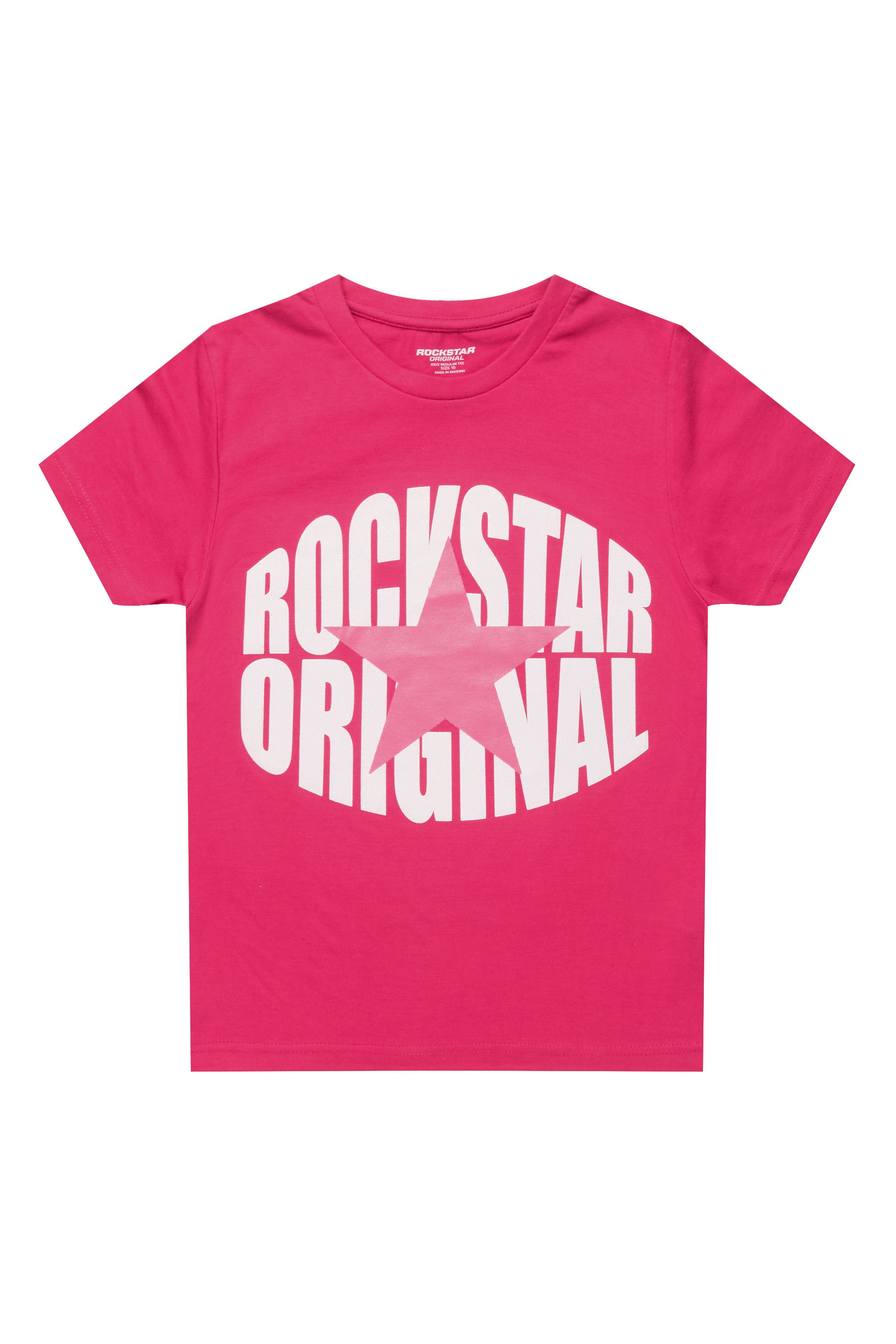 Girls Mia Fuchsia/White Graphic T-Shirt