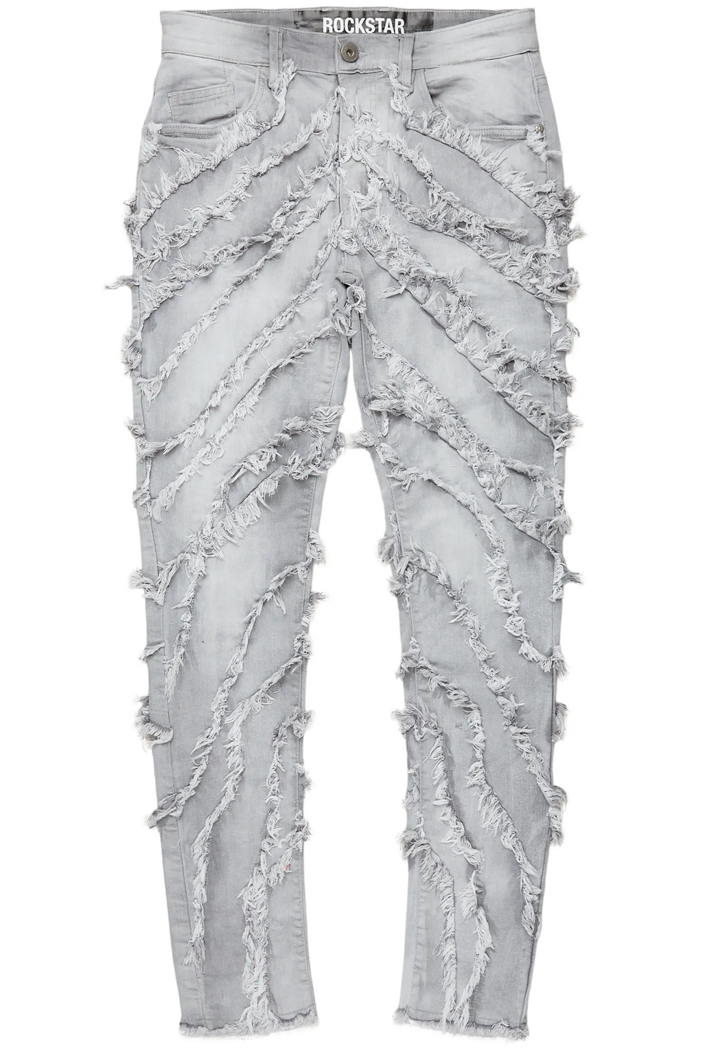 Cadiz Grey Diagonal Patch Skinny Fit Jean