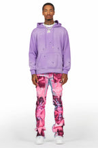 Baki Purple Distressed Hoodie