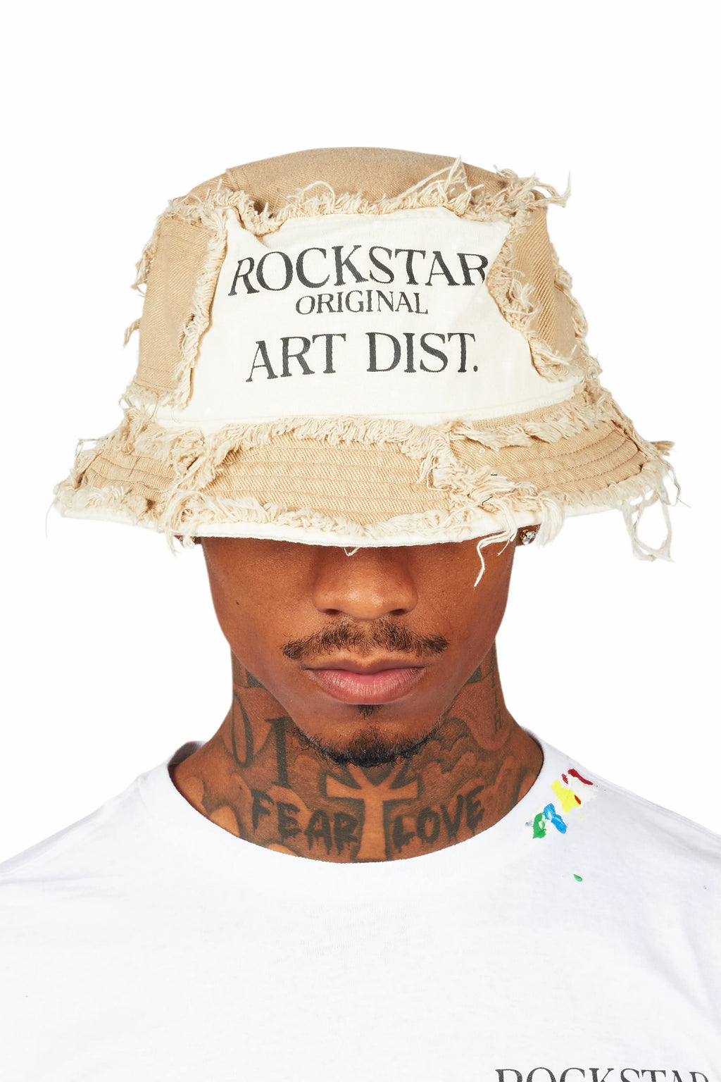 Ivo Beige Patchwork Bucket Hat