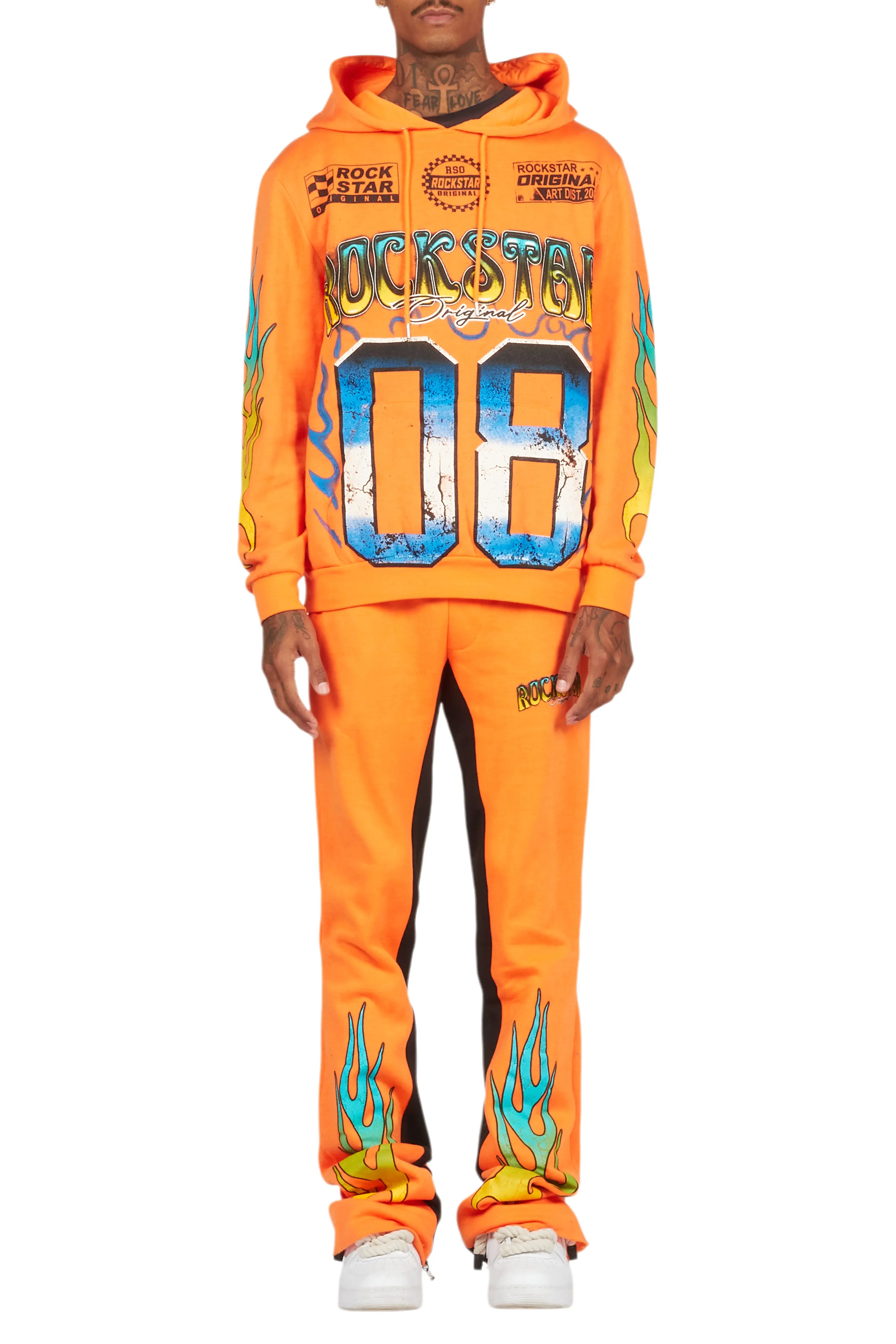 Quito Orange Hoodie/Baggy Track Pant Set