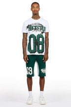 Allstar White/Green T-Shirt Short Set