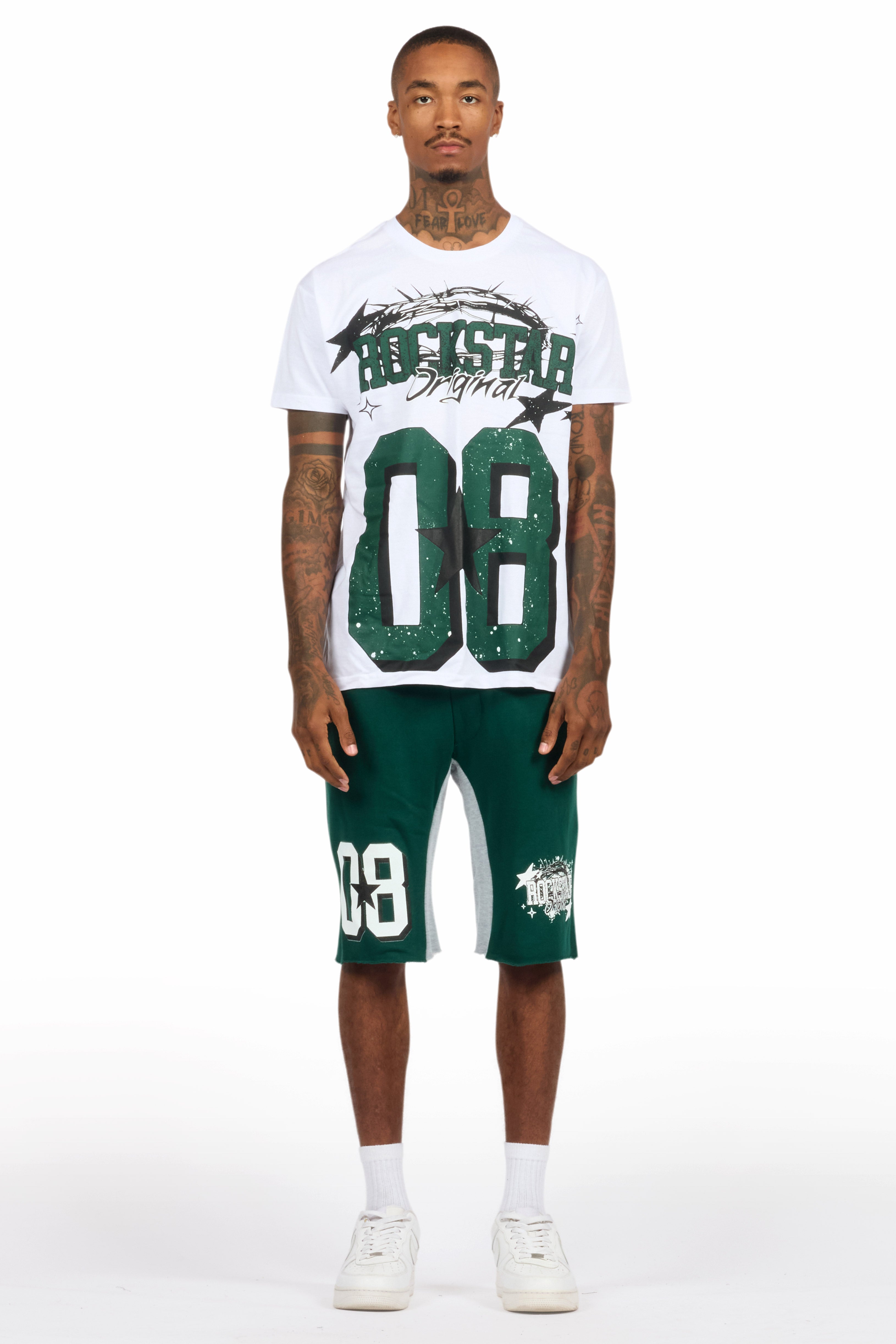 Allstar White/Green T-Shirt Short Set
