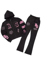 Leslee Black/Pink Super Stacked Trackset