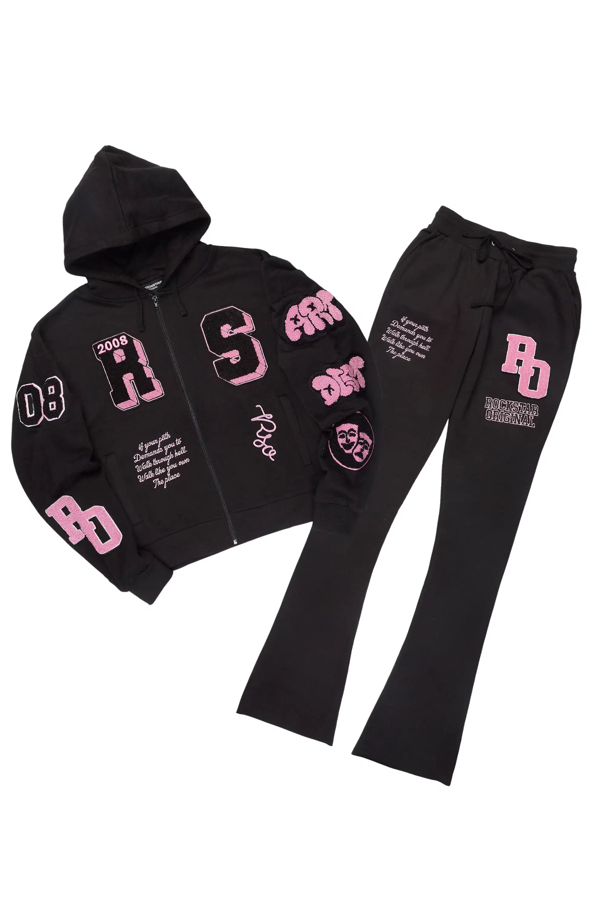 Leslee Black/Pink Super Stacked Trackset