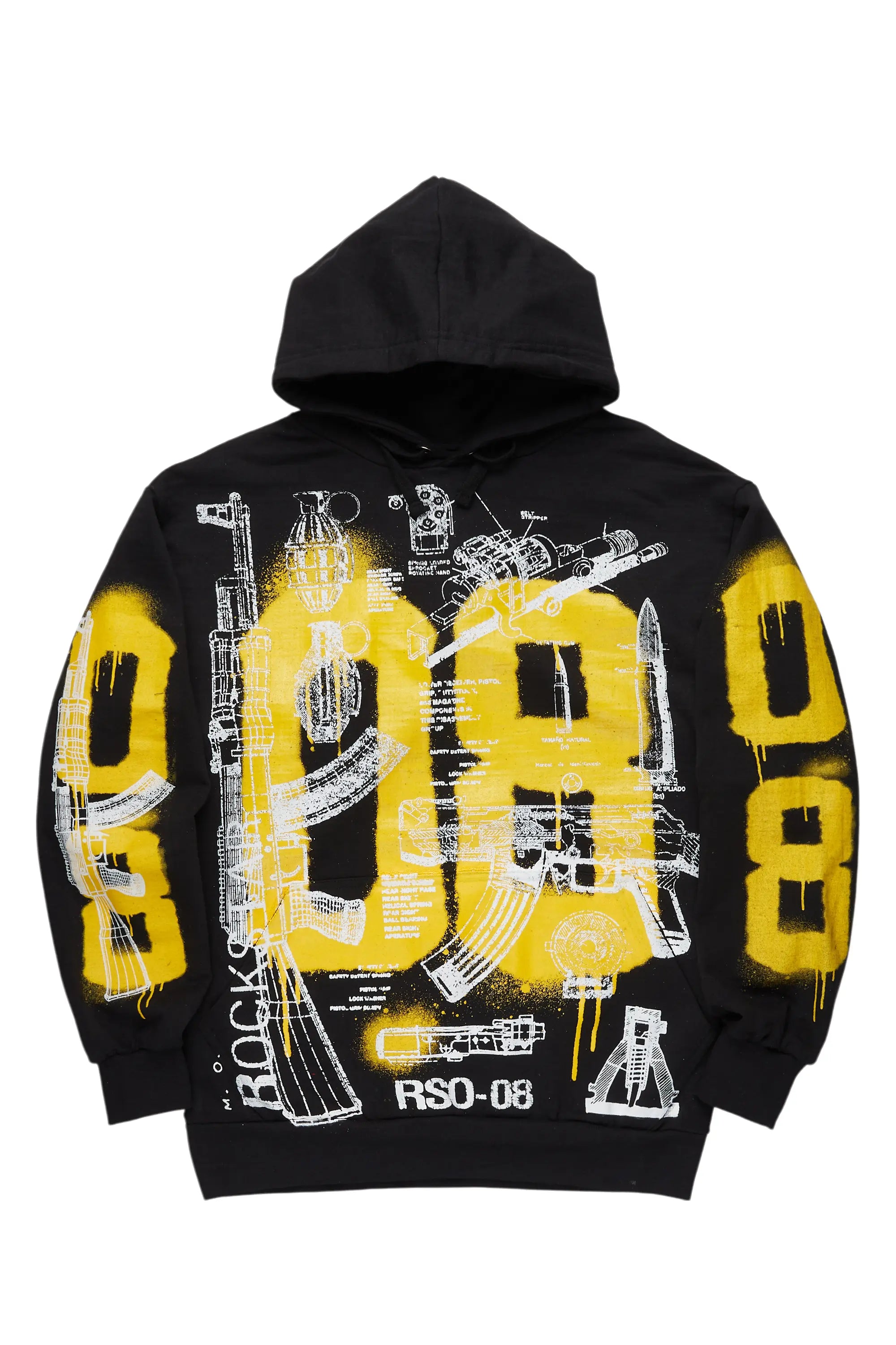 Nesta Black Graphic Hoodie