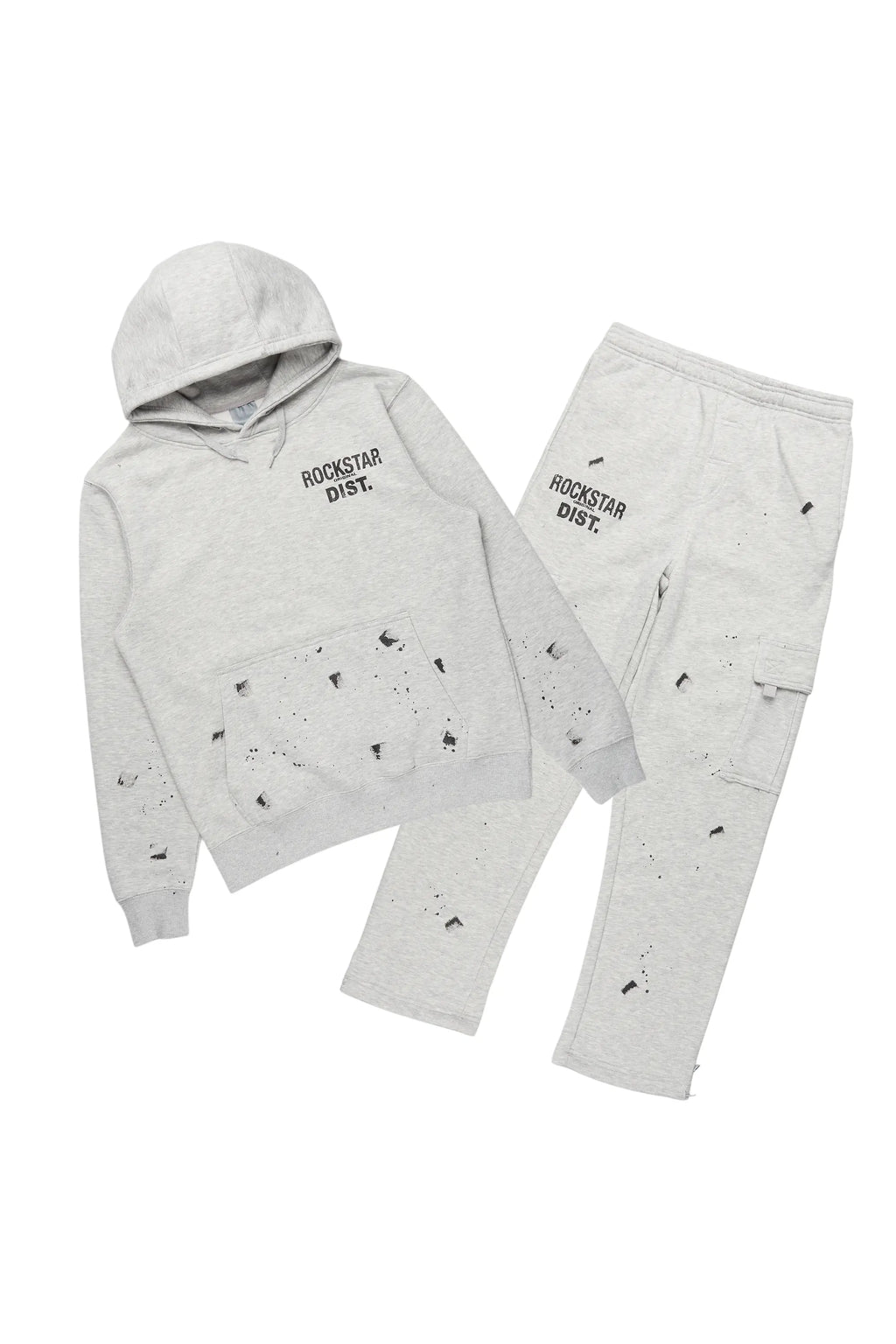 Raffer Heather Grey Hoodie/Cargo Sweat Pant Set