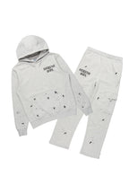 Raffer Heather Grey Hoodie/Cargo Sweat Pant Set