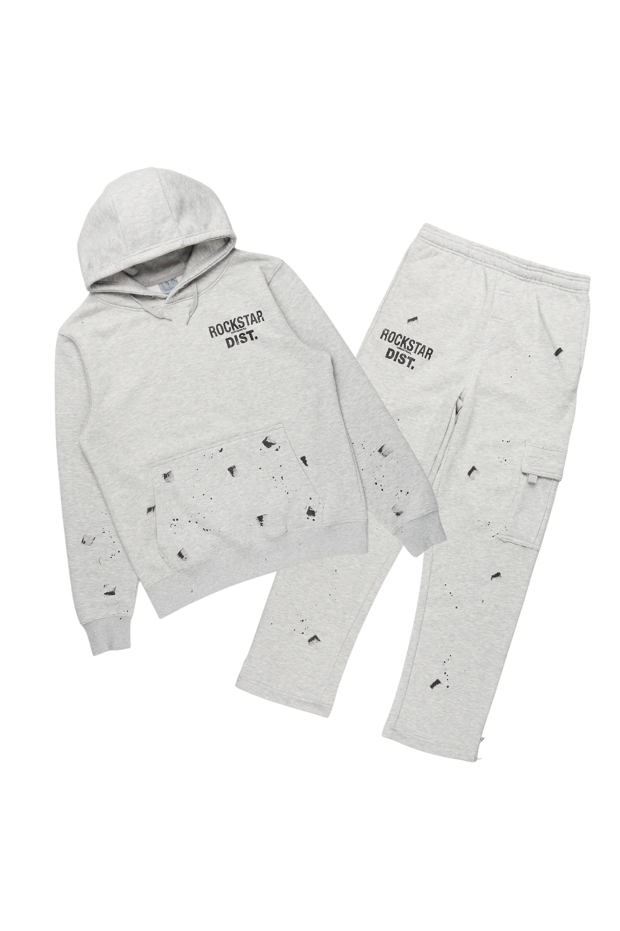 Raffer Heather Grey Hoodie/Cargo Sweat Pant Set