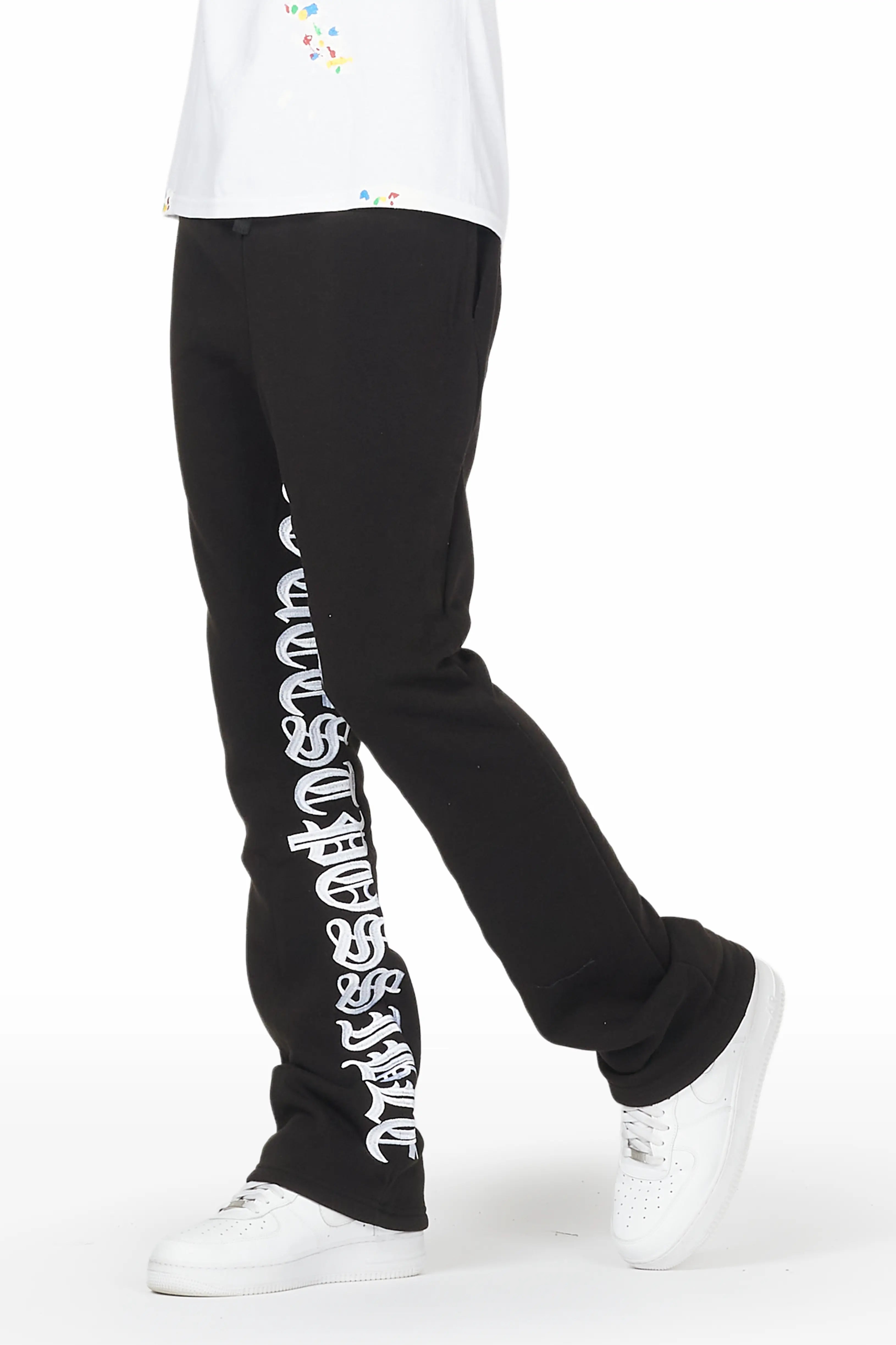 Konnor Black/White Stacked Flare Pants