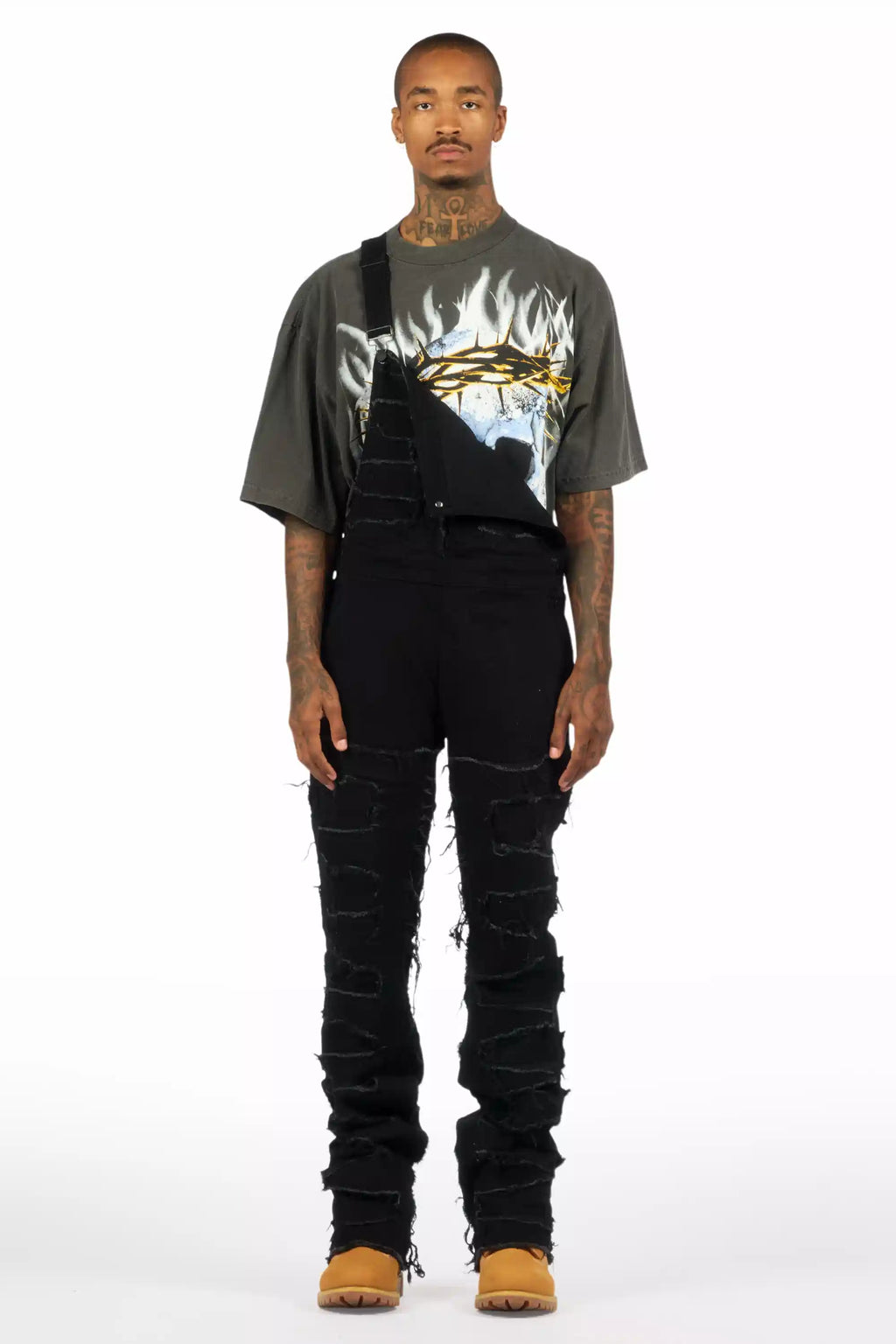 Alfie Black Denim Overall