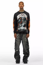 Blaek Black/Yellow Long Sleeve Graphic T-Shirt