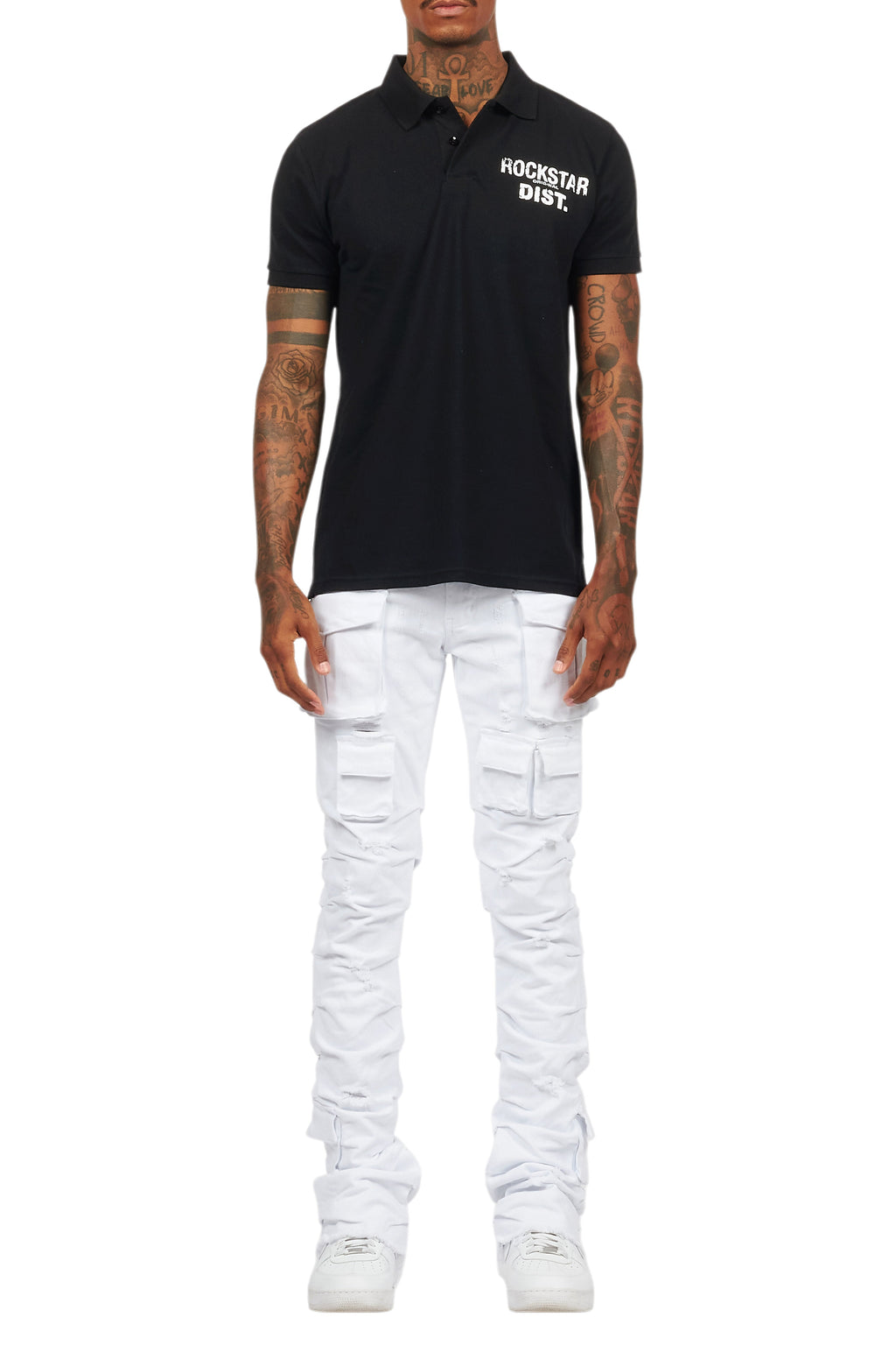 Gentry White Stacked Flare Jean