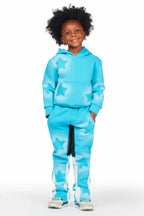 Girls Sophie Blue Stacked Pant Set