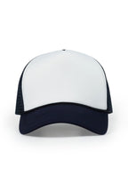 Womens White/Navy Basic Trucker Hat