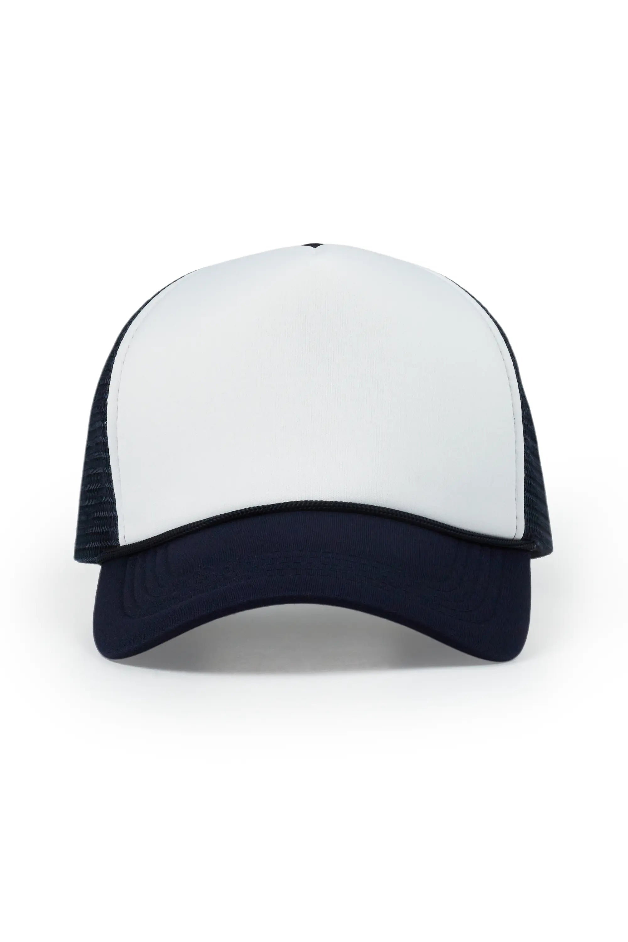 Womens White/Navy Basic Trucker Hat
