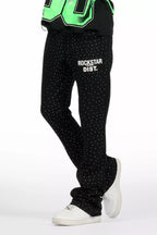 Alpine Rhinestone Black Stacked Flare Pant