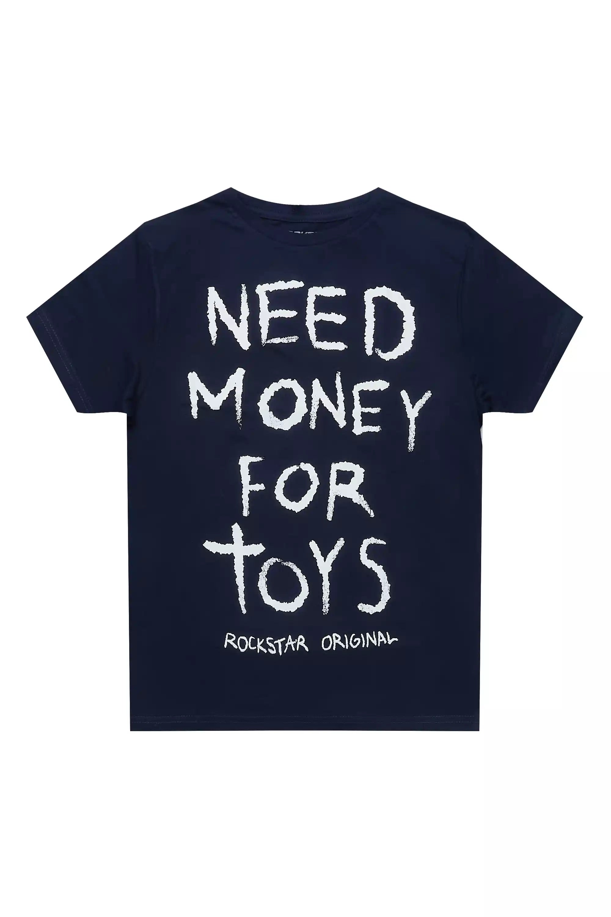 Boys M4Toys Navy/White Graphic T-Shirt