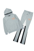 Briggs Heather Grey Hoodie/Super Stacked Flare Track Set