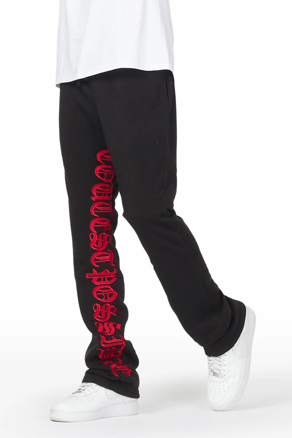 Konnor Black/Red Stacked Flare Pants