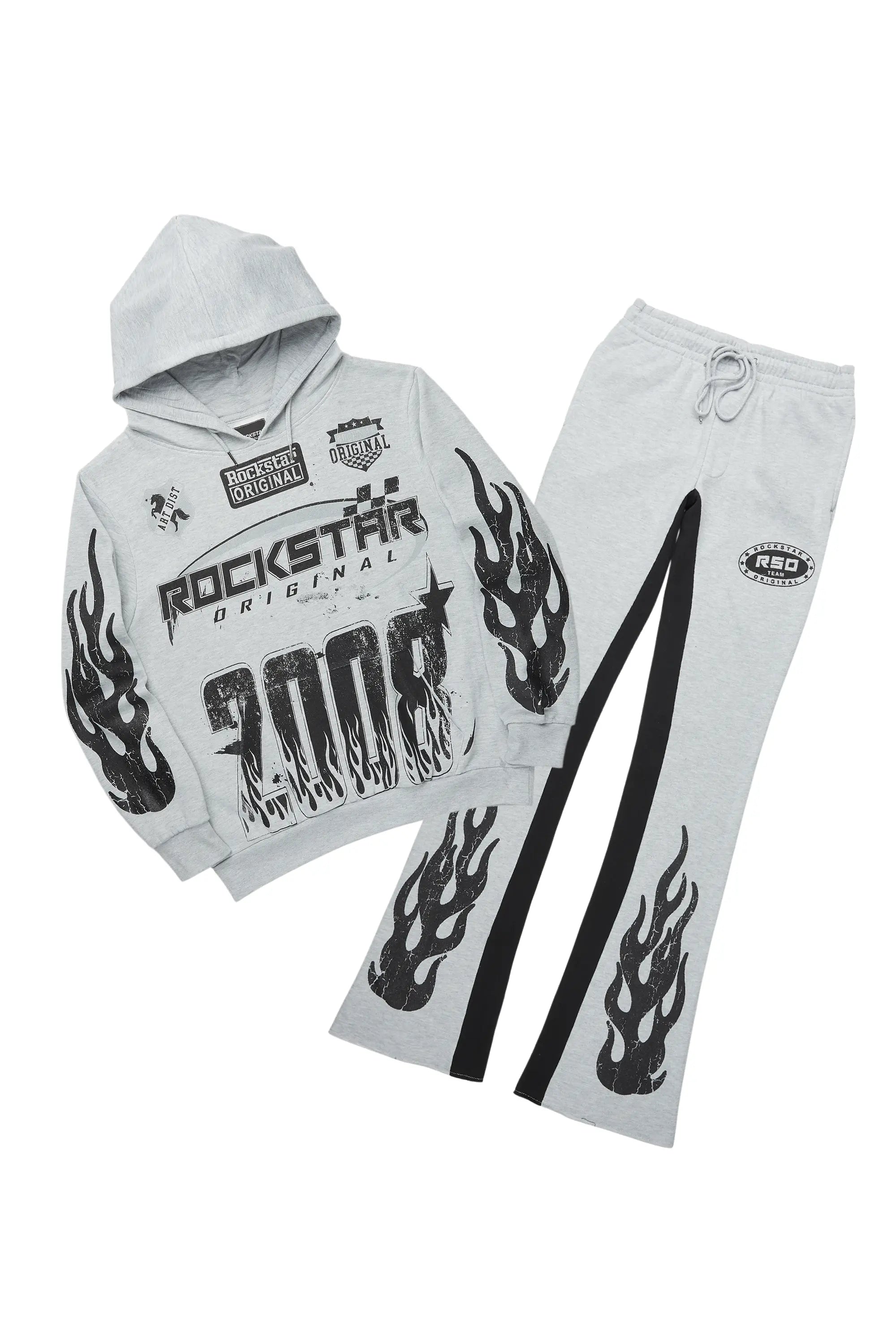 Amos Heather Grey Hoodie/Baggy Track Pant Set