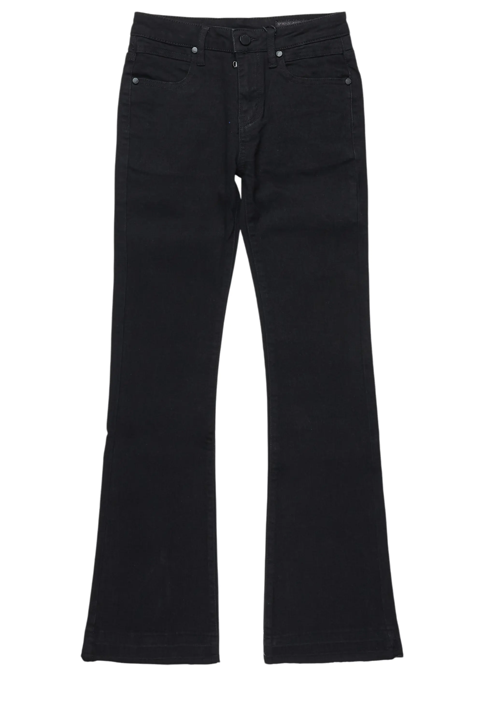Boys Dag Jet Black Stacked Flare Jean